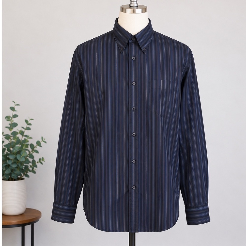 PS Paul Smith Shirt Mens XL Blue Casual Fit Made In Portugal Cotton